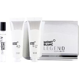 Mont Blanc Legend Spirit By Mont Blanc Edt Spray 0.25 Oz & Aftershave Balm 1 Oz & All Over Shower Gel 1 Oz & Pouch For Men