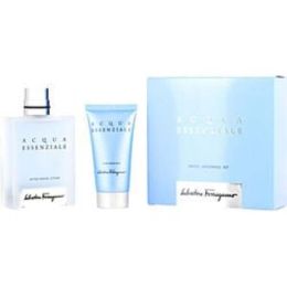 Acqua Essenziale By Salvatore Ferragamo Aftershave Lotion 3.4 Oz & Aftershave Balm 1.7 Oz For Men