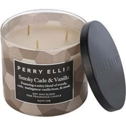 Perry Ellis Smoky Cade & Vanilla By Perry Ellis Scented Candle 14.5 Oz For Anyone