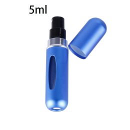 Refillable Mini Perfume Bottle Portable Cosmetic Bottle Spray Bottle Atomizer Spray Container Travel Refillable Bottles 5ml 8ml (Color: 5ml Matte blue)