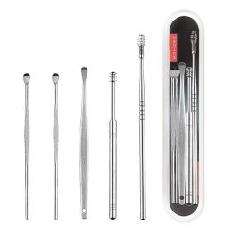 Stainless Steel 6-piece Set Earpick 360 Degree Spiral Cleaning Earwax Tool (Option: )