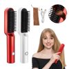 RESUXI USB Portable Hot Air Comb Rechargable Professional Hair Dryer Brush 2 In1 Mini Hair Straightener Curler Brush Hair Styler
