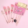 8 Pcs Kawaii Makeup Brush Set with Cute Pink Pouch; Cardcaptor Sakura Cosmetic Makeup Tool Sets &amp; Kits for Daily Use