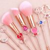 8 Pcs Kawaii Makeup Brush Set with Cute Pink Pouch; Cardcaptor Sakura Cosmetic Makeup Tool Sets &amp; Kits for Daily Use