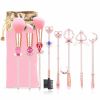 8 Pcs Kawaii Makeup Brush Set with Cute Pink Pouch; Cardcaptor Sakura Cosmetic Makeup Tool Sets &amp; Kits for Daily Use